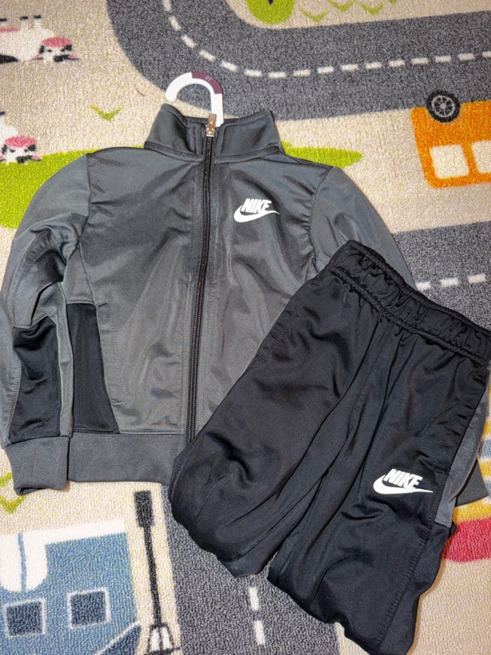 Nike Black & Gray Kids Athletic Shorts and Jacket Set